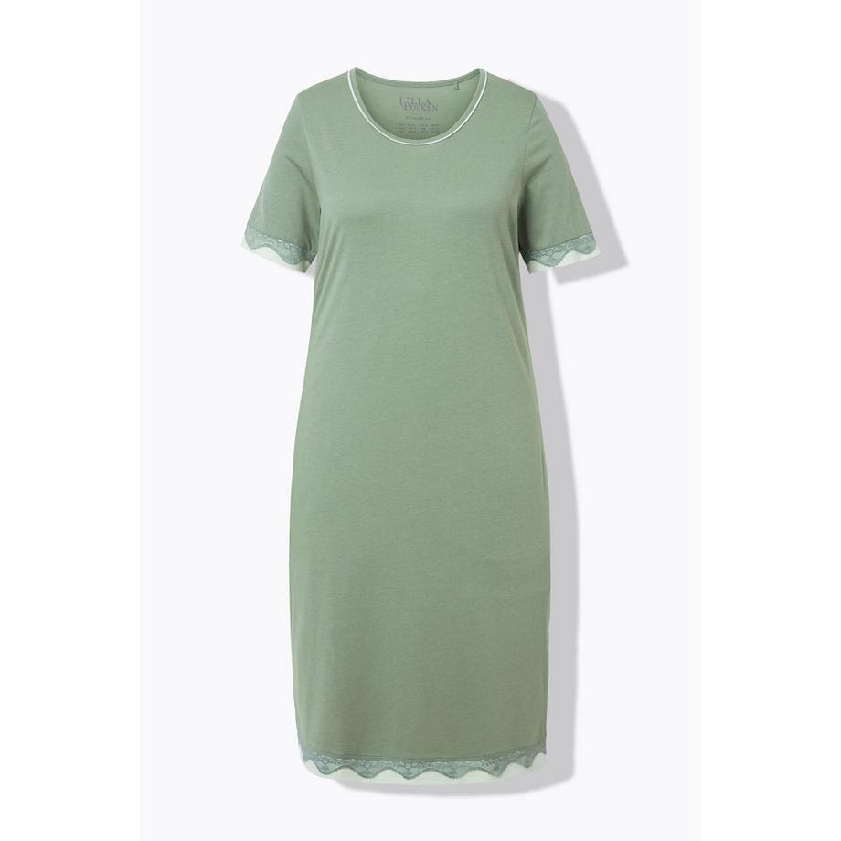 Ulla Popken Camicia da notte Bordo in pizzo Girocollo Maniche corte  