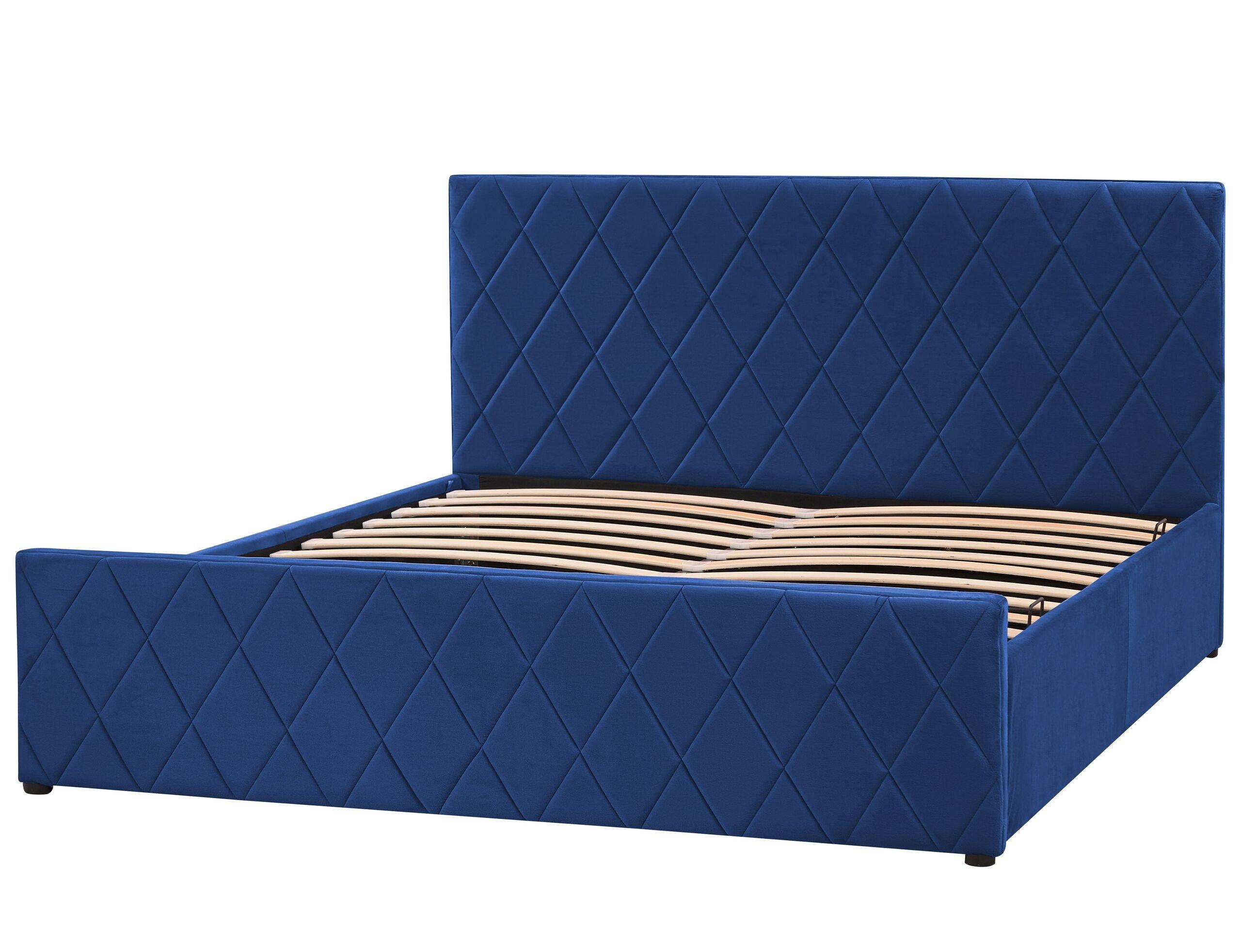 Beliani Bett mit Lattenrost aus Samtstoff Modern ROCHEFORT  