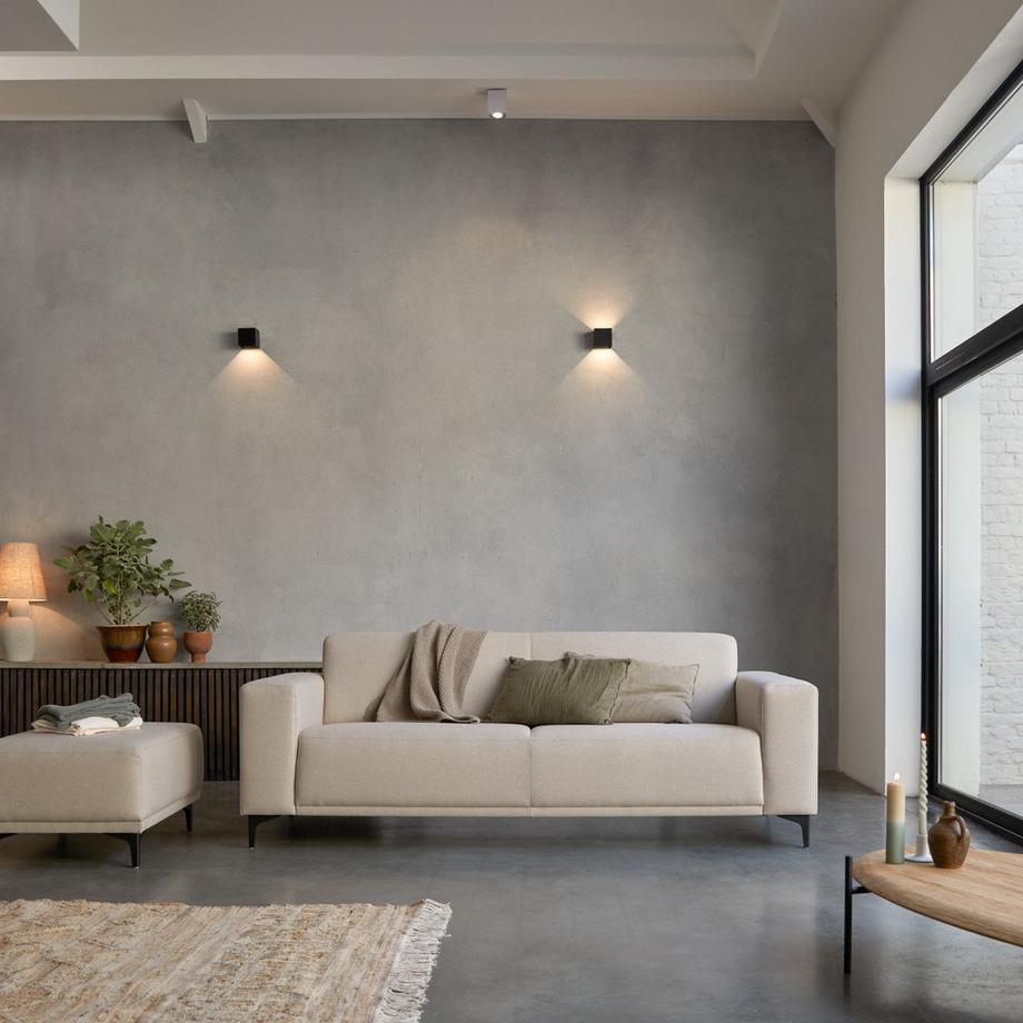 Tikamoon Divano in tessuto écru, 3 posti Lars  