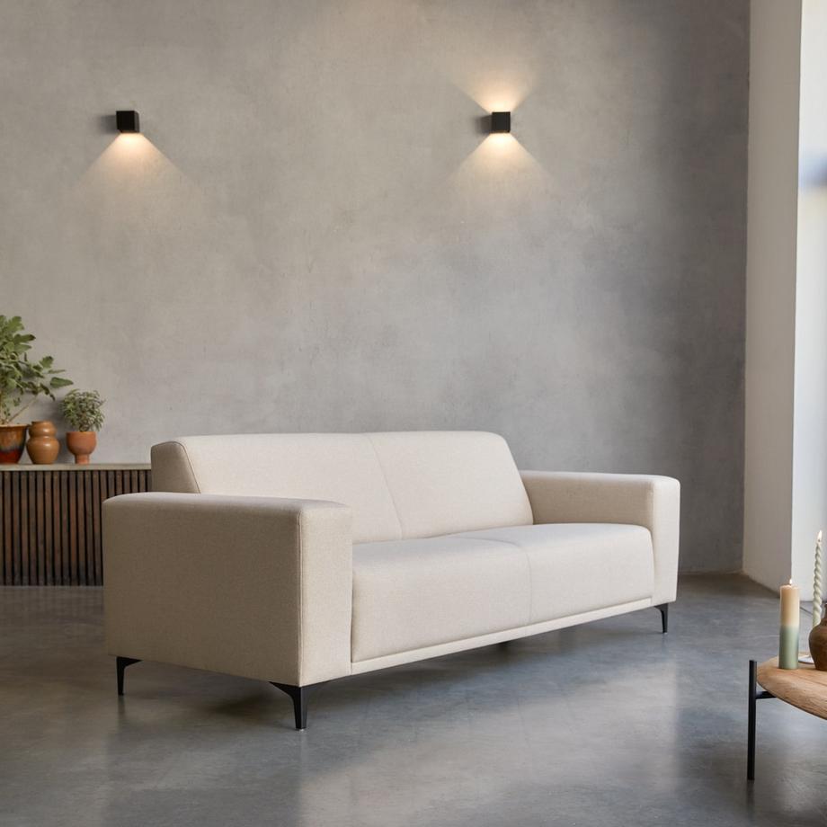 Tikamoon Divano in tessuto écru, 3 posti Lars  