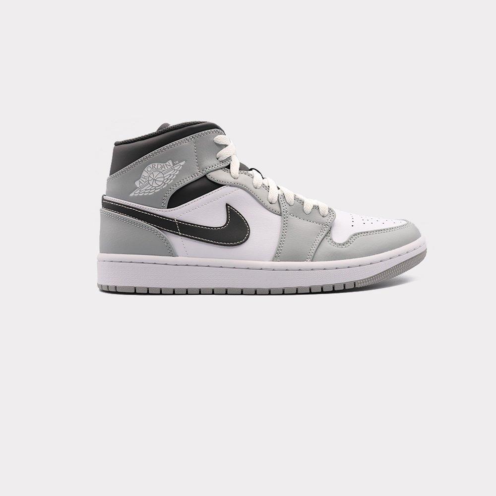 NIKE  Air Jordan 1 Mid Light Smoke  Anthracite 