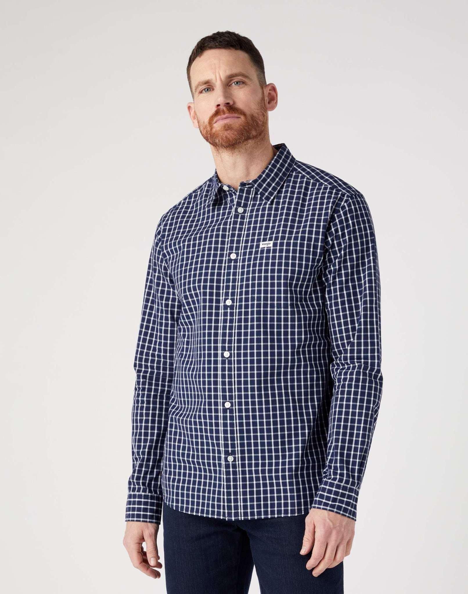 Image of Hemden 1 Pocket Shirt Herren Blau S
