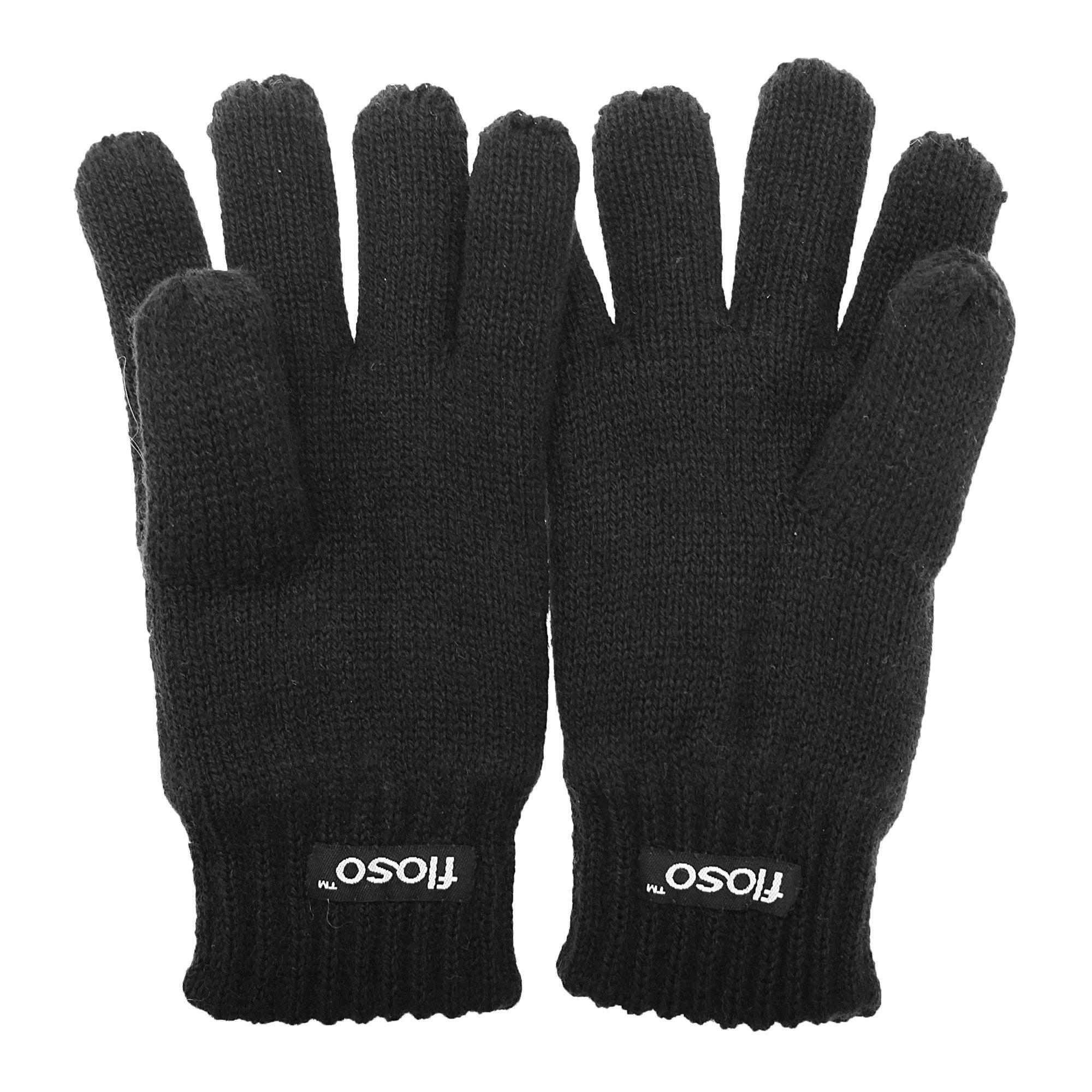 Image of Thinsulate Thermostrickhandschuhe Jungen Schwarz 10-11A