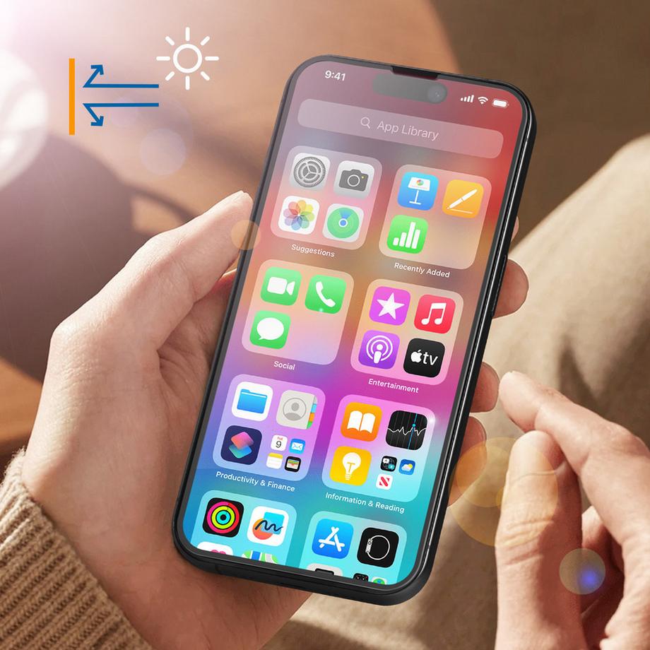 Avizar  Glas-Folie iPhone 16 Pro Rand Schwarz 