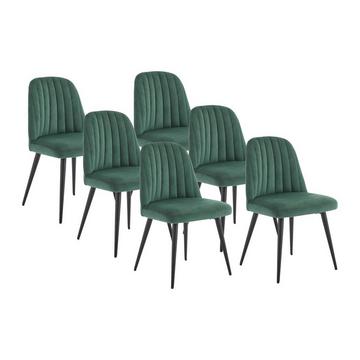 Lot de 6 chaises ELEANA Velours Métal