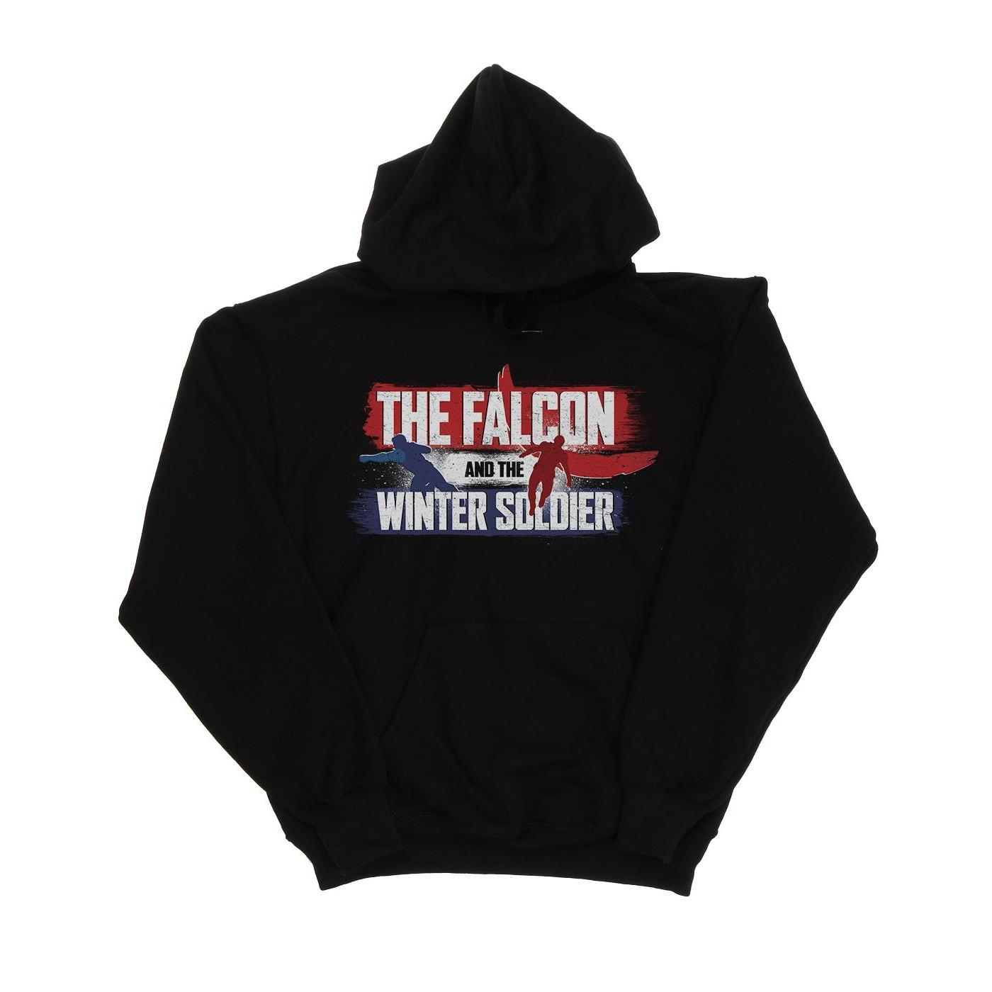 Image of The Falcon And The Winter Soldier Action Logo Kapuzenpullover Mädchen Schwarz 116