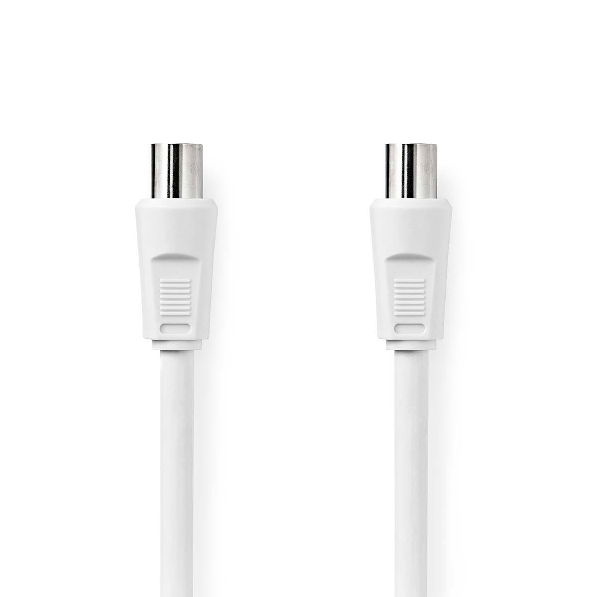 Image of Koaxialkabel | Iec (koax) Stecker | Iec (koax) Buchse | Vernickelt | 90 Db | 75 Ohm | Doppelt Geschirmt | 2,00 M | Rund | Pvc | Weiß | Box Unisex 2 metri