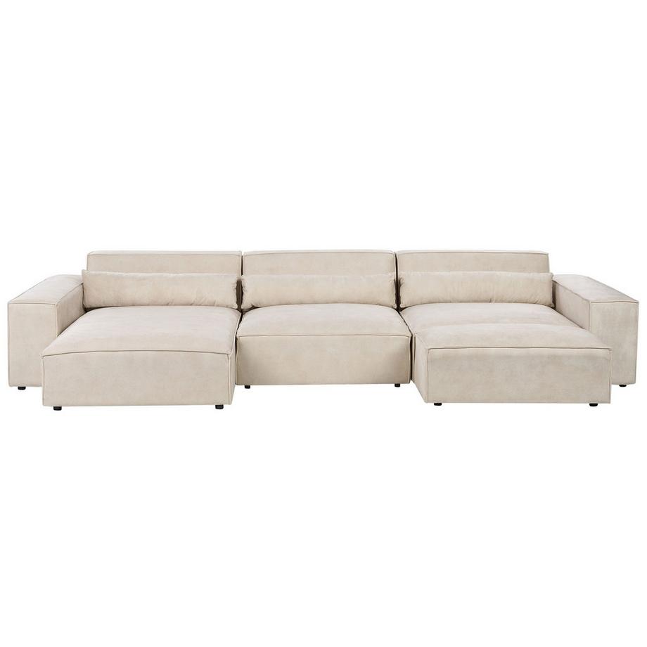 Ecksofa mit Ottomane aus Samtstoff Modern HELLNAR