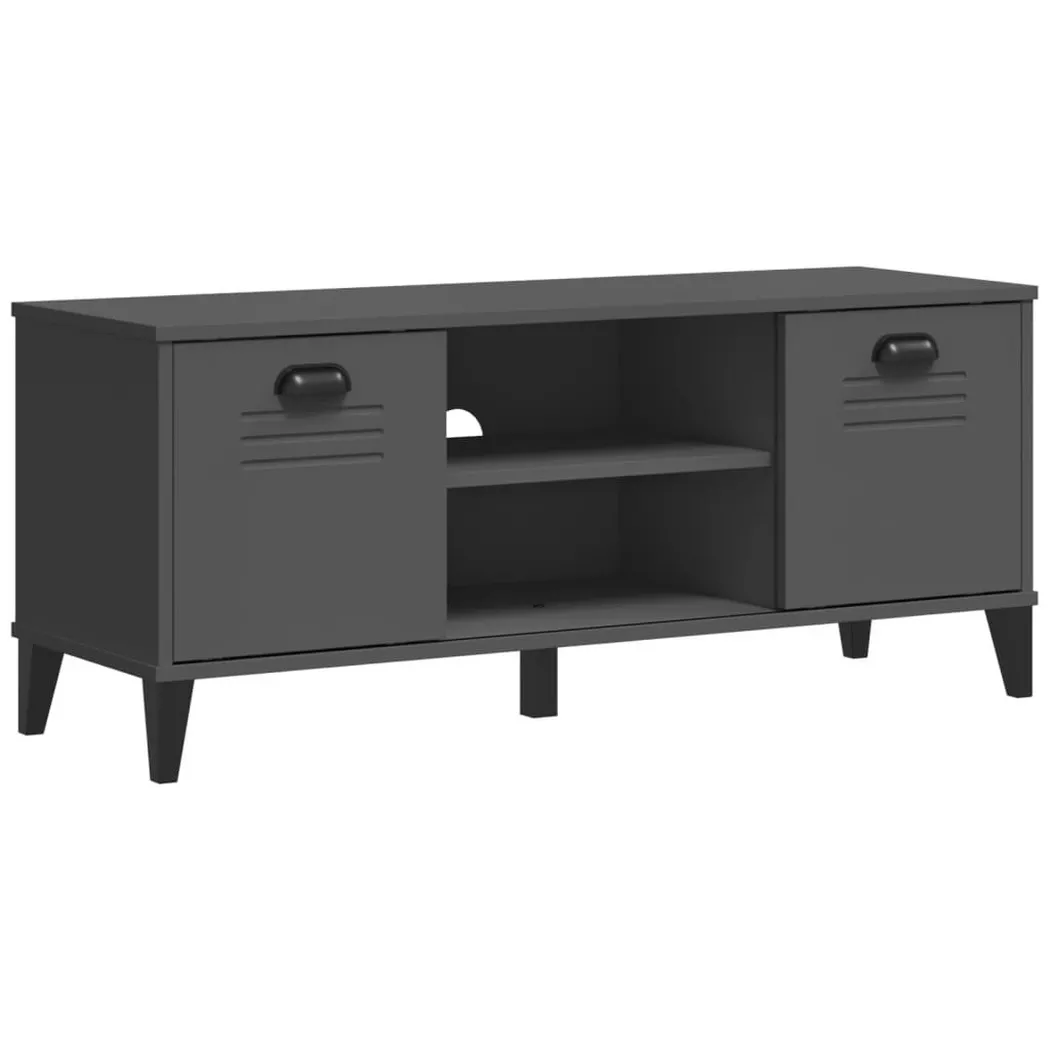 Banc à chaussures VIKEN gris anthracite bois massif de pin