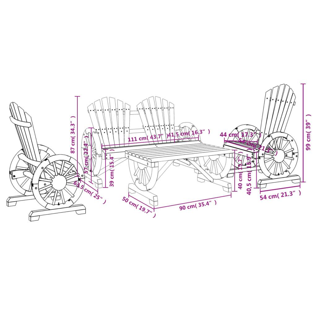 VidaXL set salotto da giardino Legno  