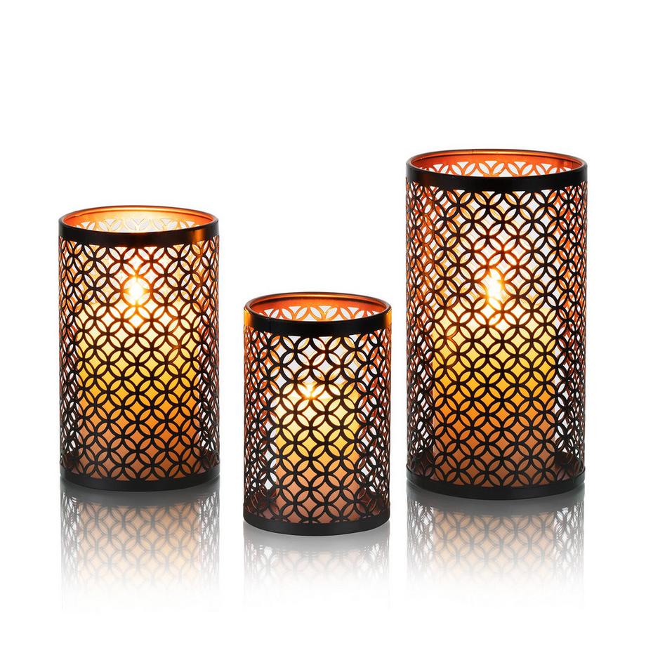 Alopini  Bougeoir à bougie en métal set de 3 bougeoirs pour bougies à réchaud 