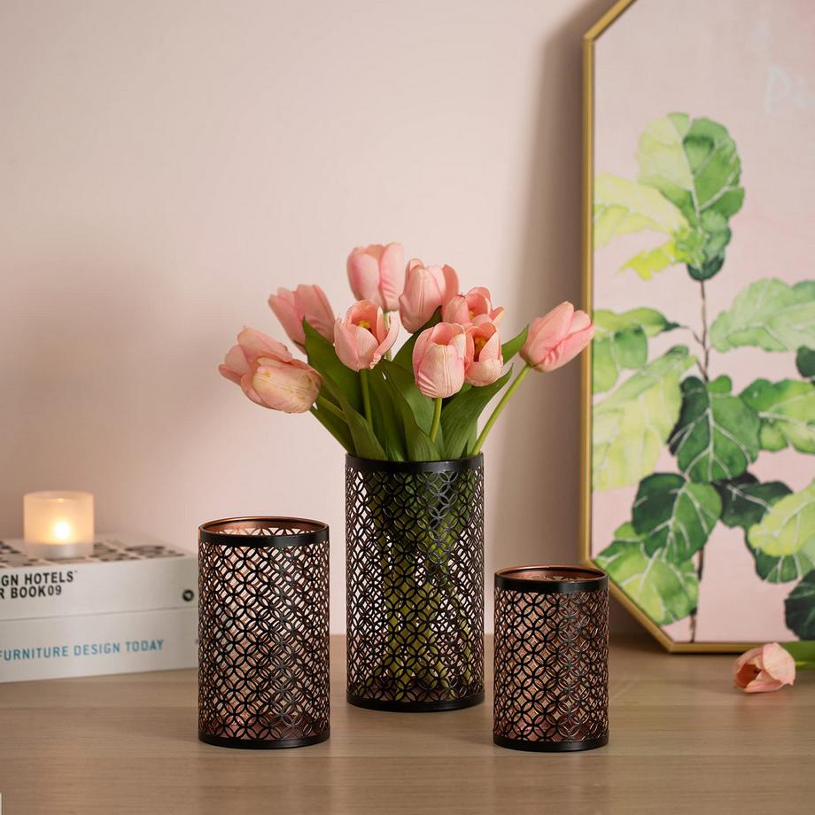 Alopini  Bougeoir à bougie en métal set de 3 bougeoirs pour bougies à réchaud 