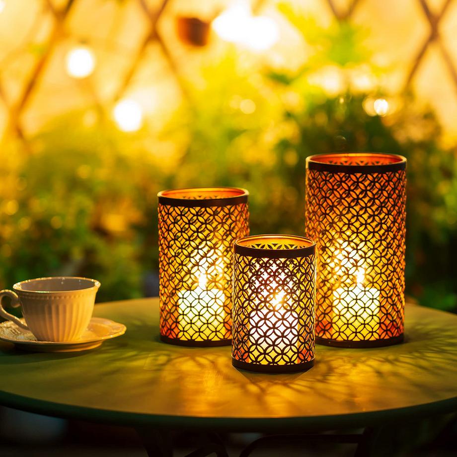 Alopini  Bougeoir à bougie en métal set de 3 bougeoirs pour bougies à réchaud 