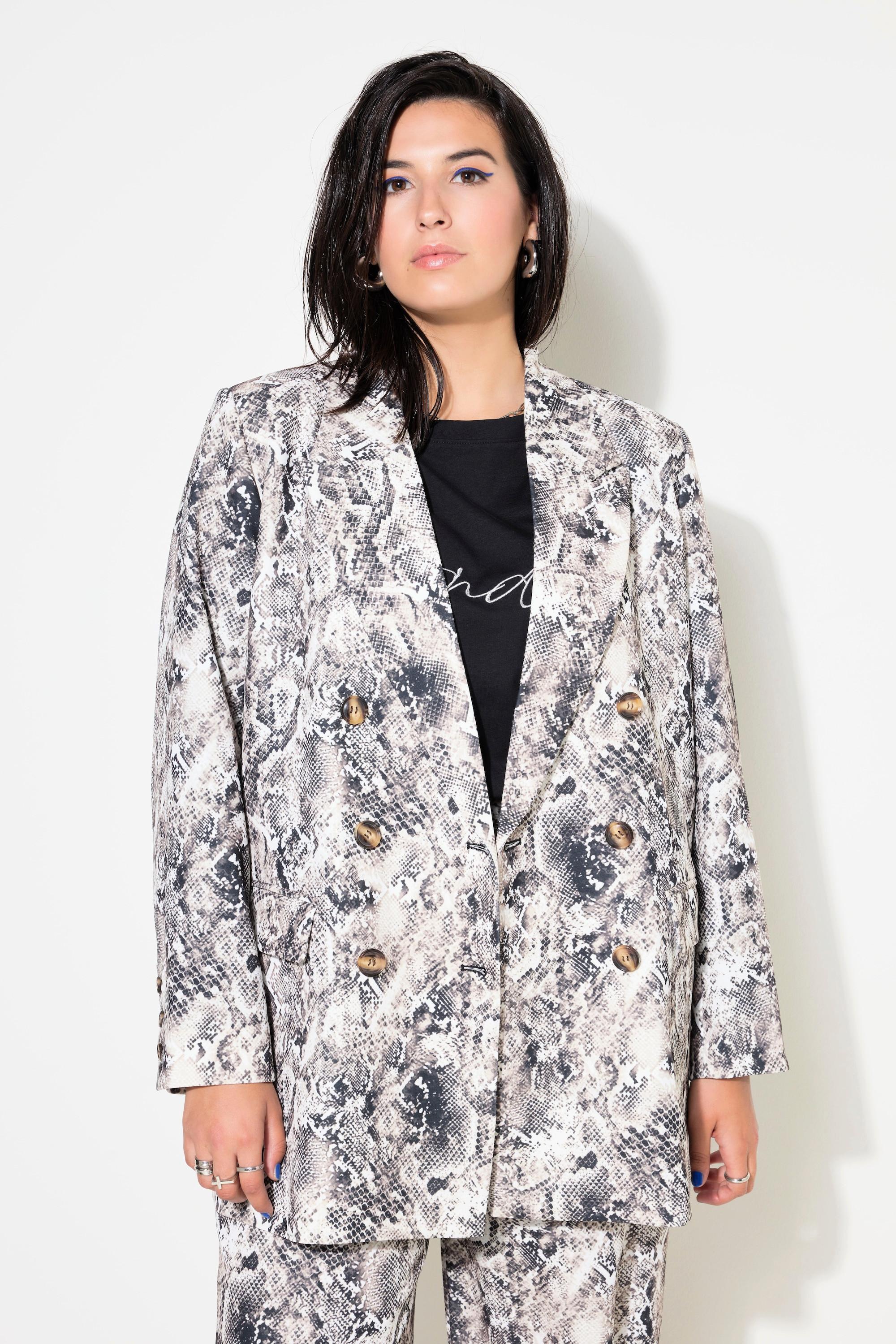 Studio Untold  Blazer, Loose Shape, Snake-Print, doppelreihig 