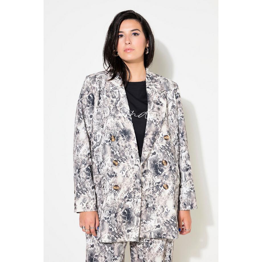 Studio Untold Blazer Croisé Loose Shape Imprimé Serpent  
