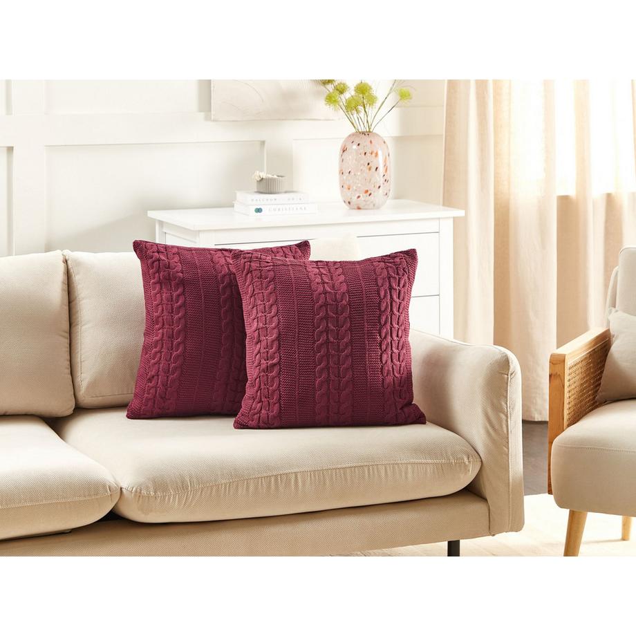 Beliani Dekokissen 2er Set aus Baumwolle Modern CADETIA  