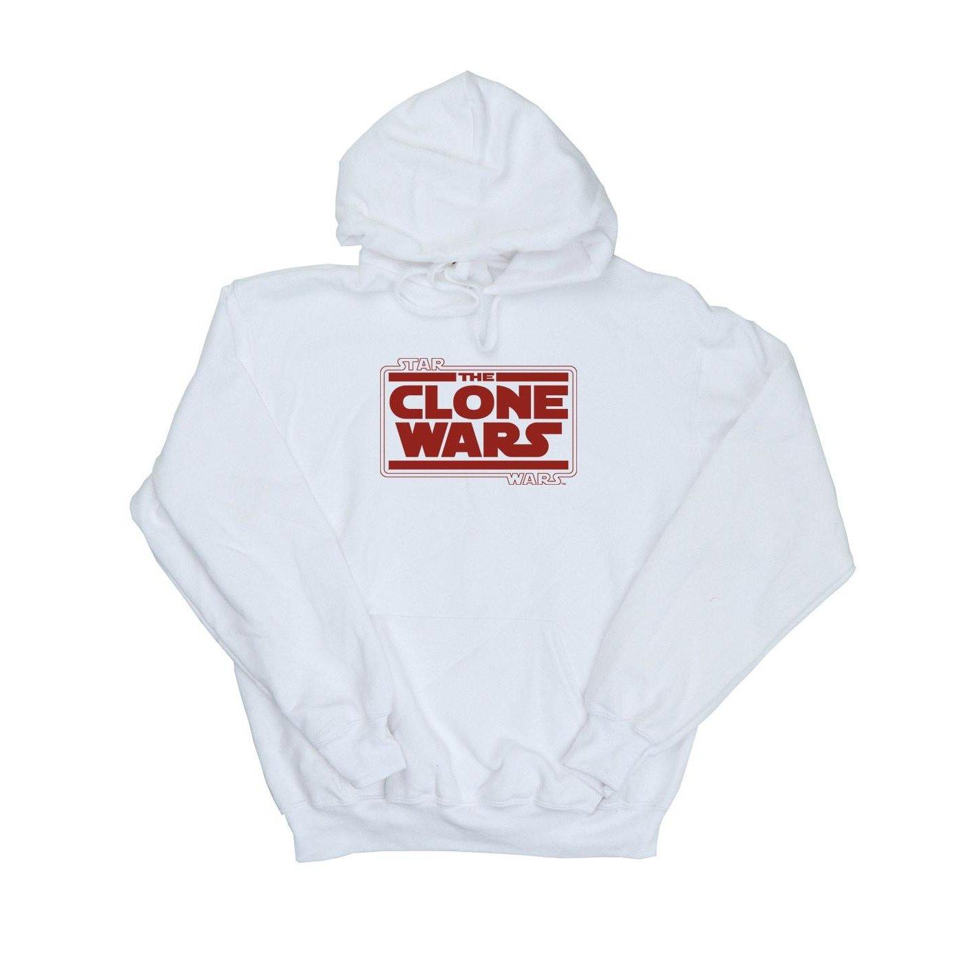 Image of Clone Wars Logo Kapuzenpullover Damen Weiss XXL