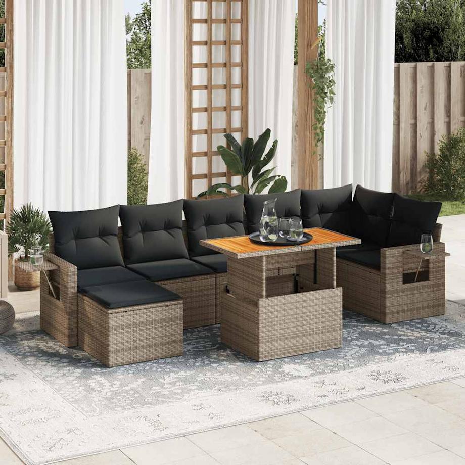 VidaXL set di divani da giardino Polirattan  