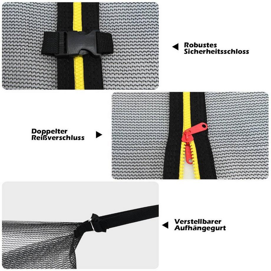 Northix  Filet de sécurité pour trampoline Ø427 cm pour trampolines de jardin filet de remplacement intérieur noir 