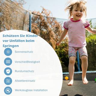 Northix  Rete di sicurezza per trampolino Ø427 cm per trampolini da giardino rete di ricambio interna nera 