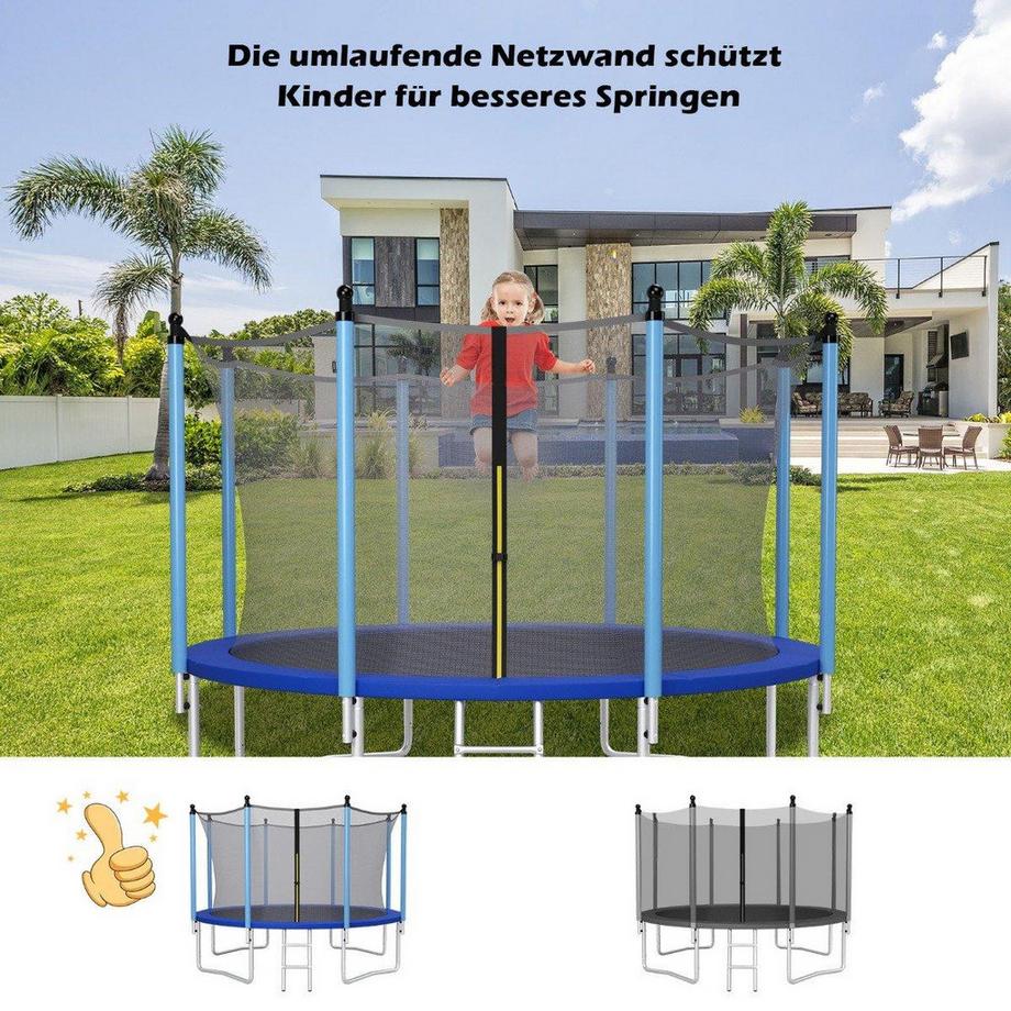 Northix  Filet de sécurité pour trampoline Ø427 cm pour trampolines de jardin filet de remplacement intérieur noir 