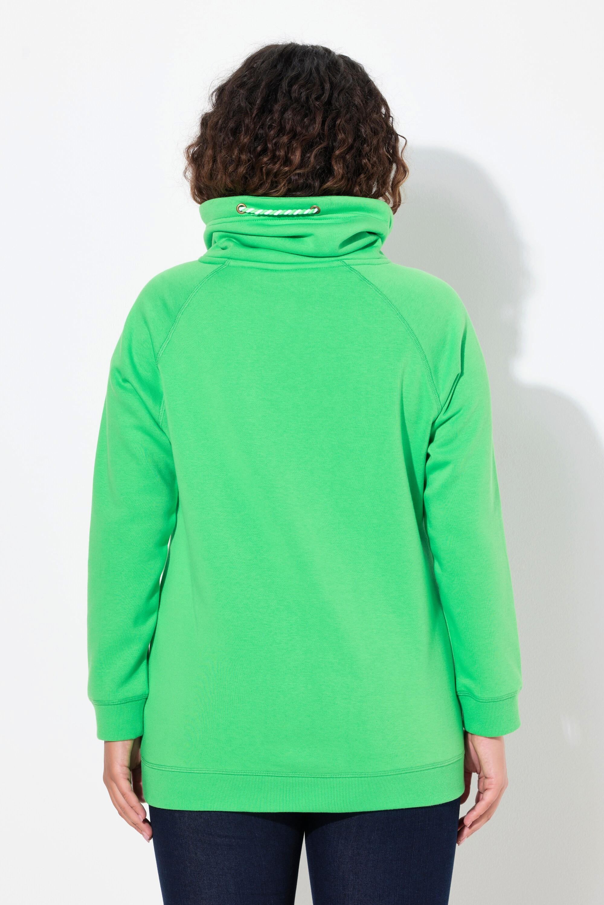 Ulla Popken Sweat-shirt Col Montant Large Poches Manches Longues Raglan  