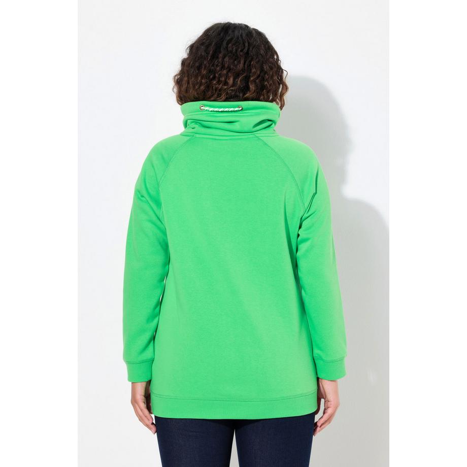 Ulla Popken Sweatshirt Weiter Stehkragen Taschen Raglan Langarm  