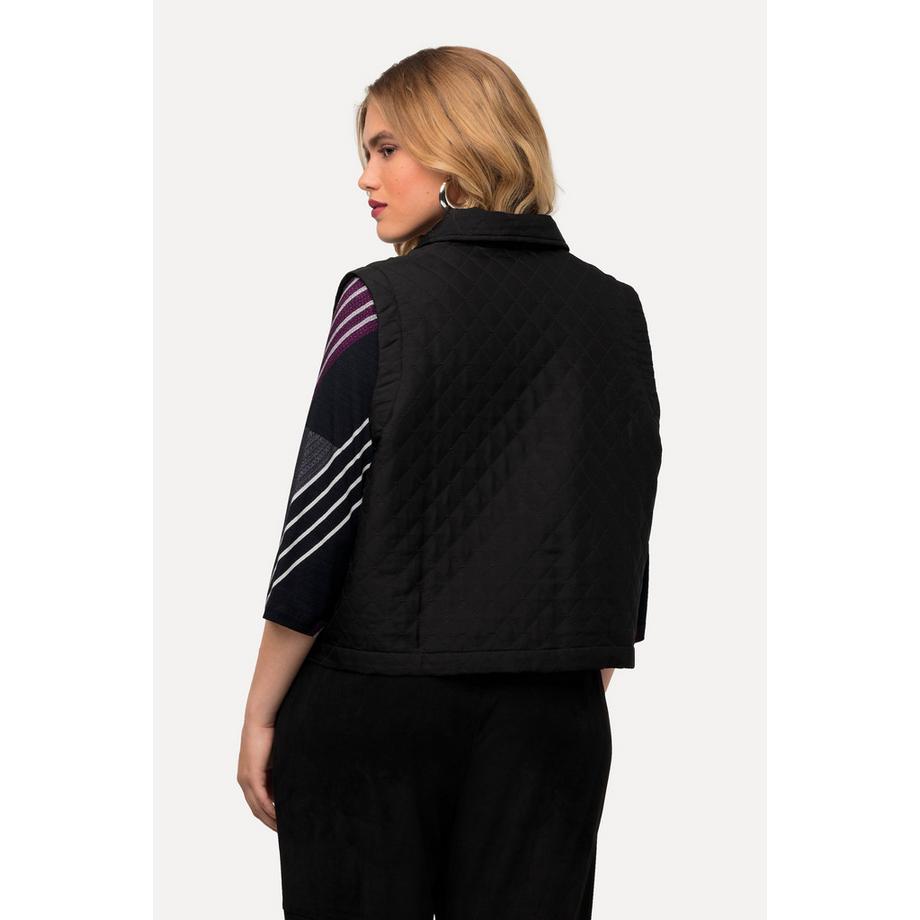 Ulla Popken Gilet trapuntato bottoni automatici laterali colletto da camicia  