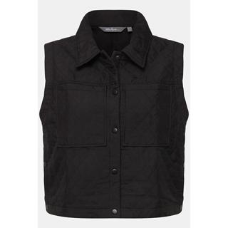 Ulla Popken Gilet matelassé boutons-pression latéraux col chemise  