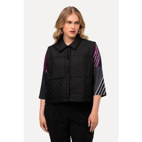 Ulla Popken Gilet matelassé boutons-pression latéraux col chemise  
