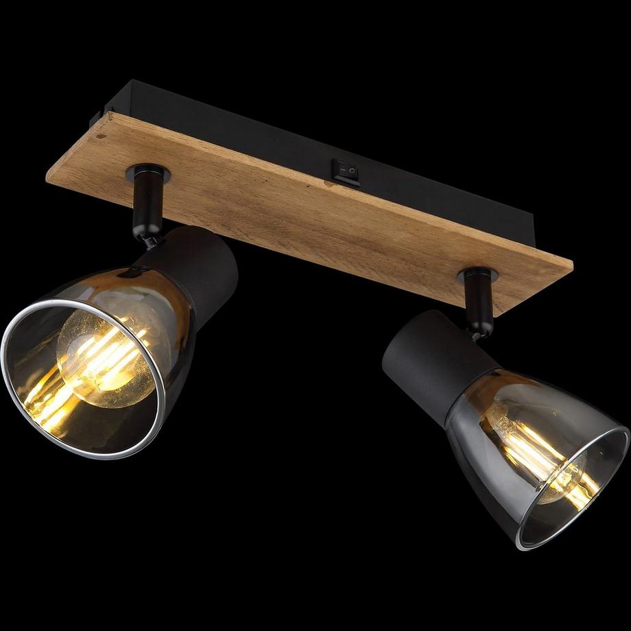 mutoni Spot Claude bois marron foncé 2xE14  