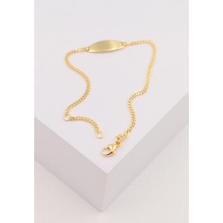 MUAU Schmuck  Bébé Bracelet Panzer Gelbgold 375, 18cm Gravurplatte 1.9cm 