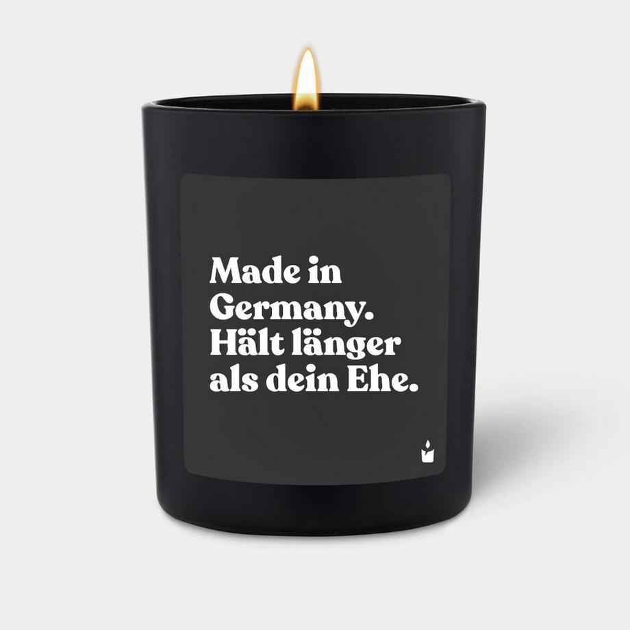 Duftkerze Schwarz Woody Made in Germany. Hält länger als dein Ehe.