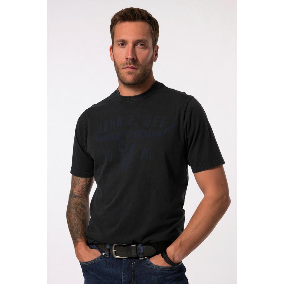 JP1880 Mezze Maniche Stampa Petto T-Shirt Look Vintage  