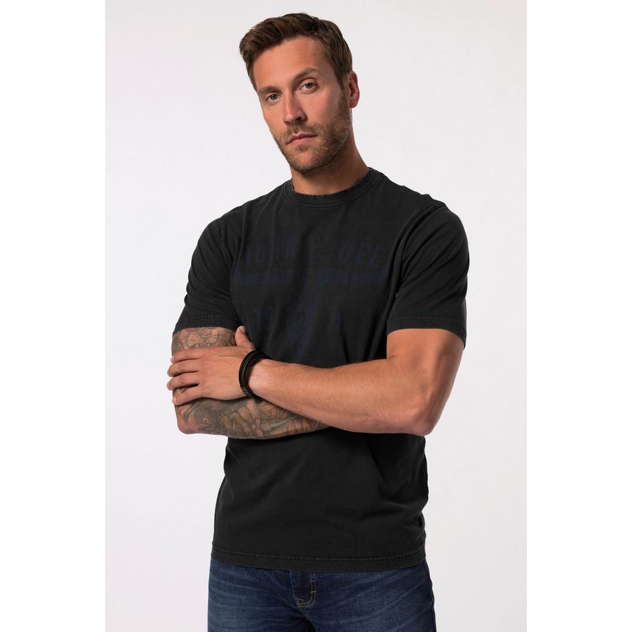 JP1880 Mezze Maniche Stampa Petto T-Shirt Look Vintage  