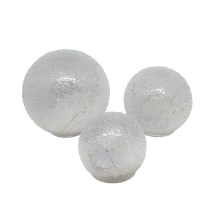 Dameco LED Glaskugel mit Kunstschnee 3er Set  