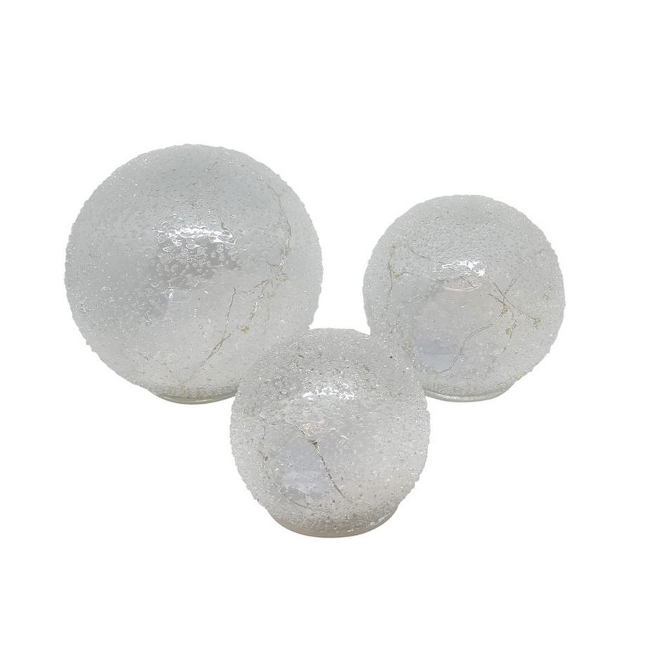 Dameco LED Glaskugel mit Kunstschnee 3er Set  