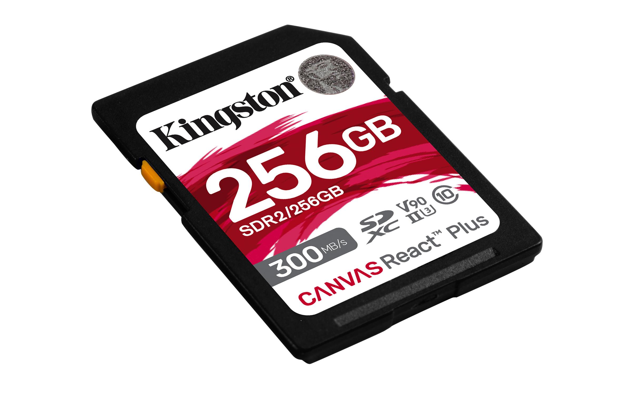 KINGSTON TECHNOLOGY  Kingston Technology 256GB Canvas React Plus SDXC UHS-II 300R/260W U3 V90 for Full HD/4K/8K 