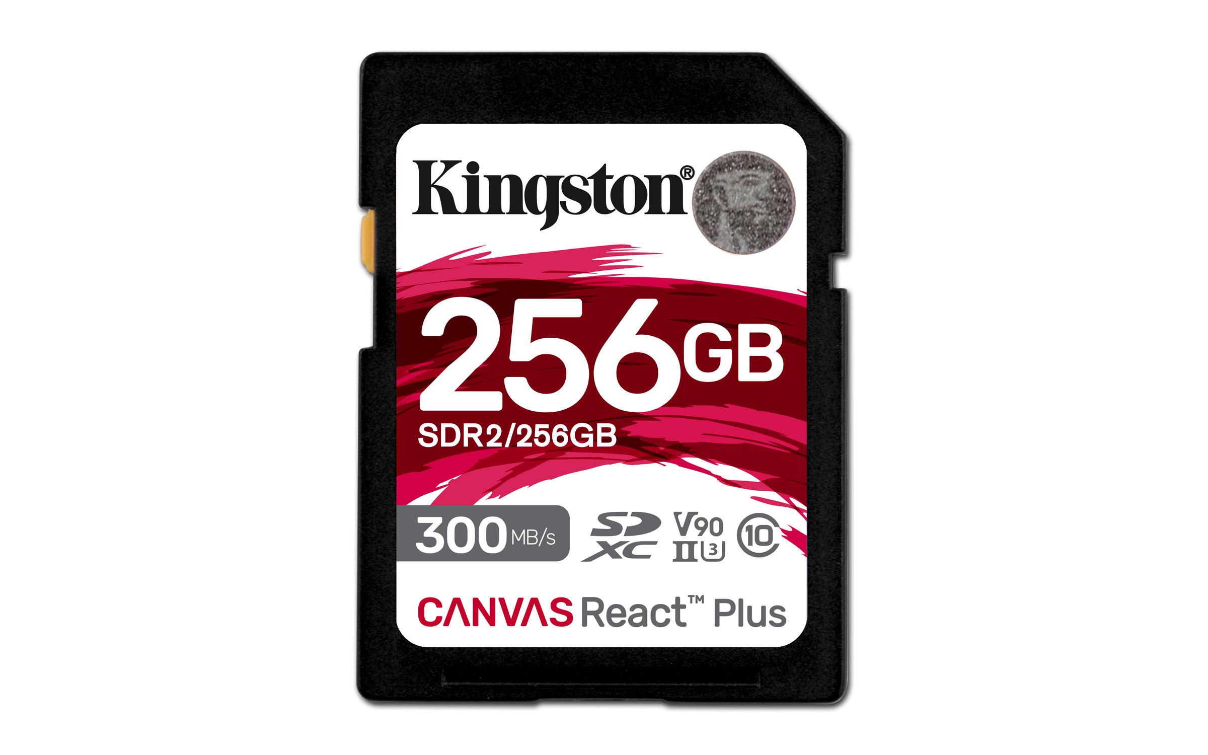 KINGSTON TECHNOLOGY  Kingston Technology 256GB Canvas React Plus SDXC UHS-II 300R/260W U3 V90 for Full HD/4K/8K 