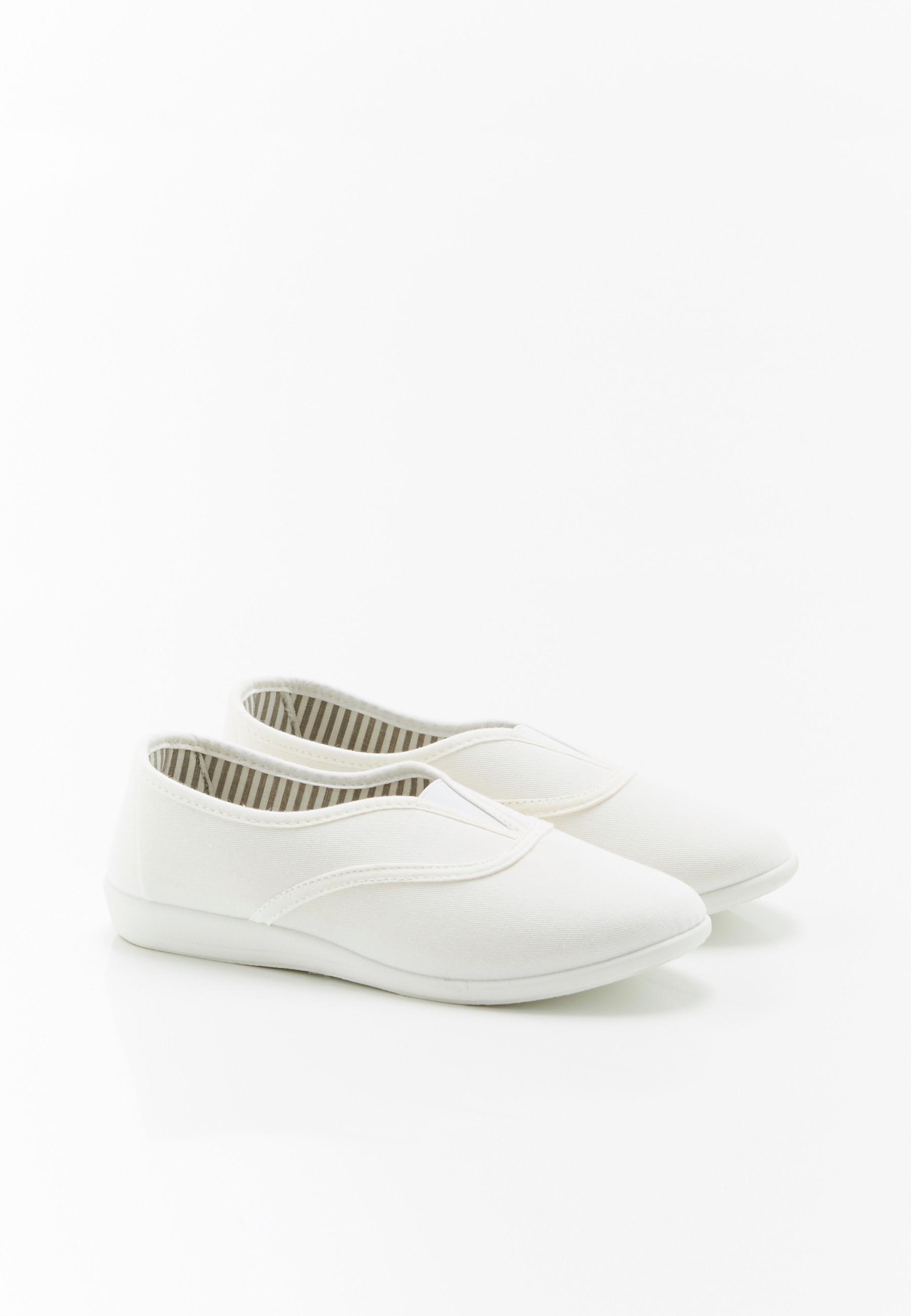 Image of Hausballerinas Aus Stoff Damen Weiss 35