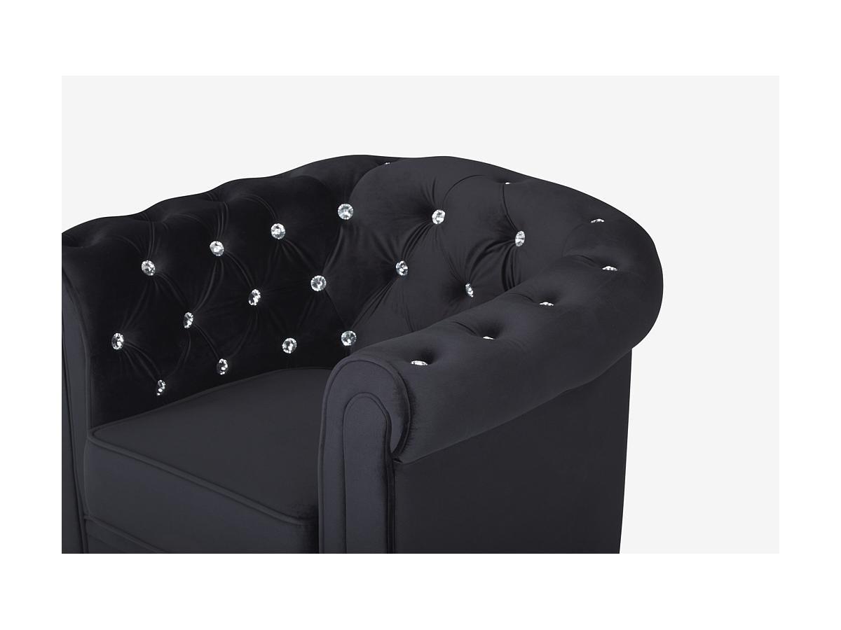 Vente-unique Sessel CHESTERFIELD Samt mit mit Knöpfen in Kristalloptik  