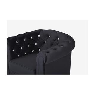 Vente-unique Sessel CHESTERFIELD Samt mit mit Knöpfen in Kristalloptik  