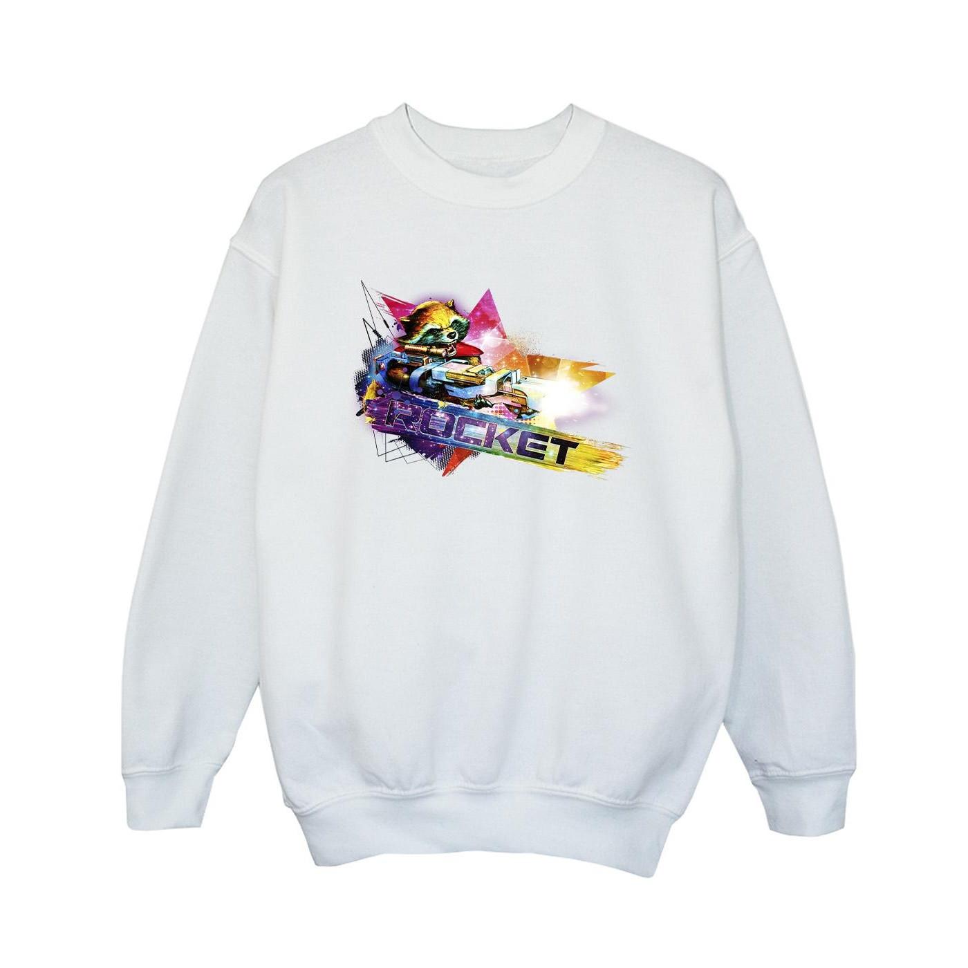 Image of Guardians Of The Galaxy Abstract Rocket Raccoon Sweatshirt Jungen Weiss 152-158