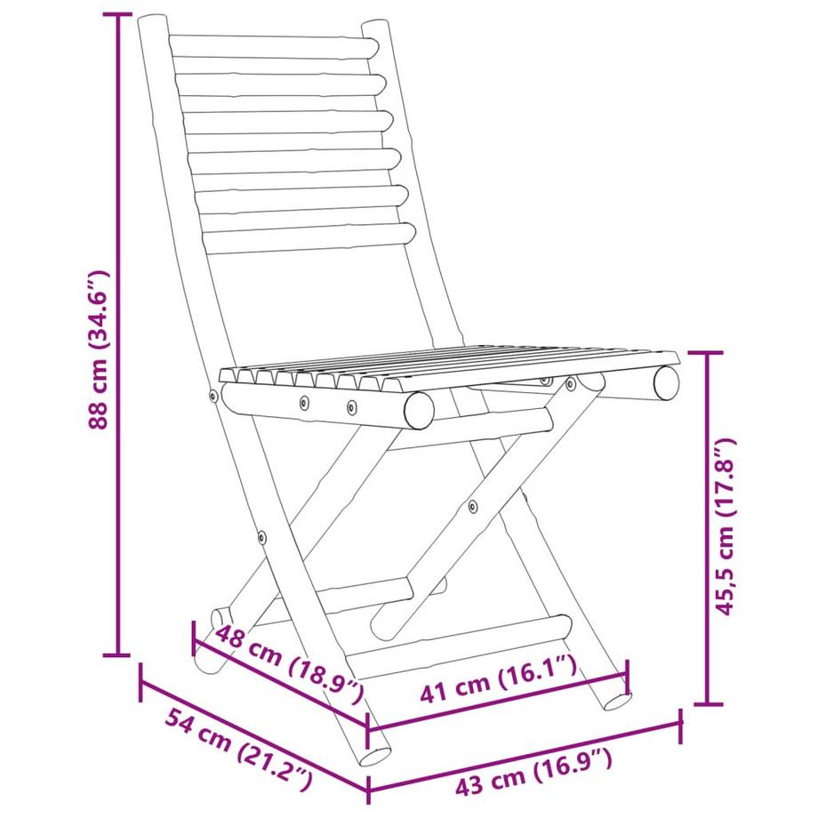 VidaXL Gartenstuhl bambus  