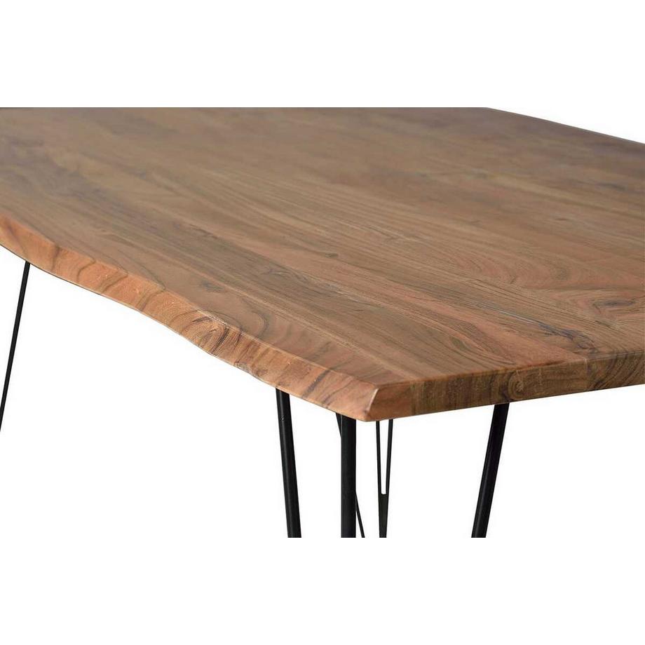 mutoni Table en bois massif Lina acacia 160x90  