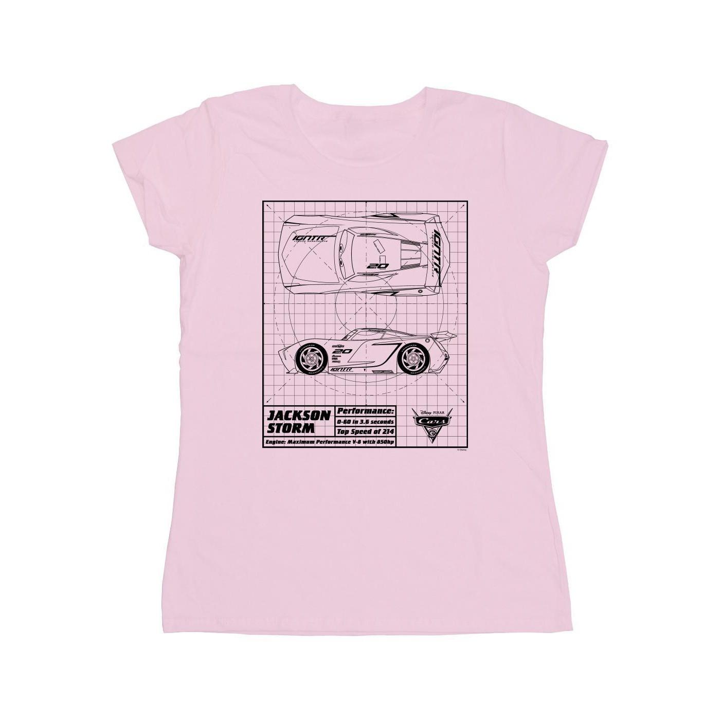 Image of Cars Jackson Storm Blueprint Tshirt Damen Pink XL