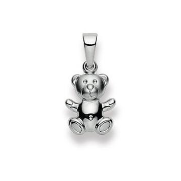 Pendentif ours en or blanc 750, 19x9mm