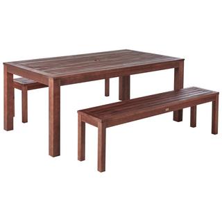 Beliani Table avec banc en Bois d'eucalyptus Traditionnel TUSCANIA  