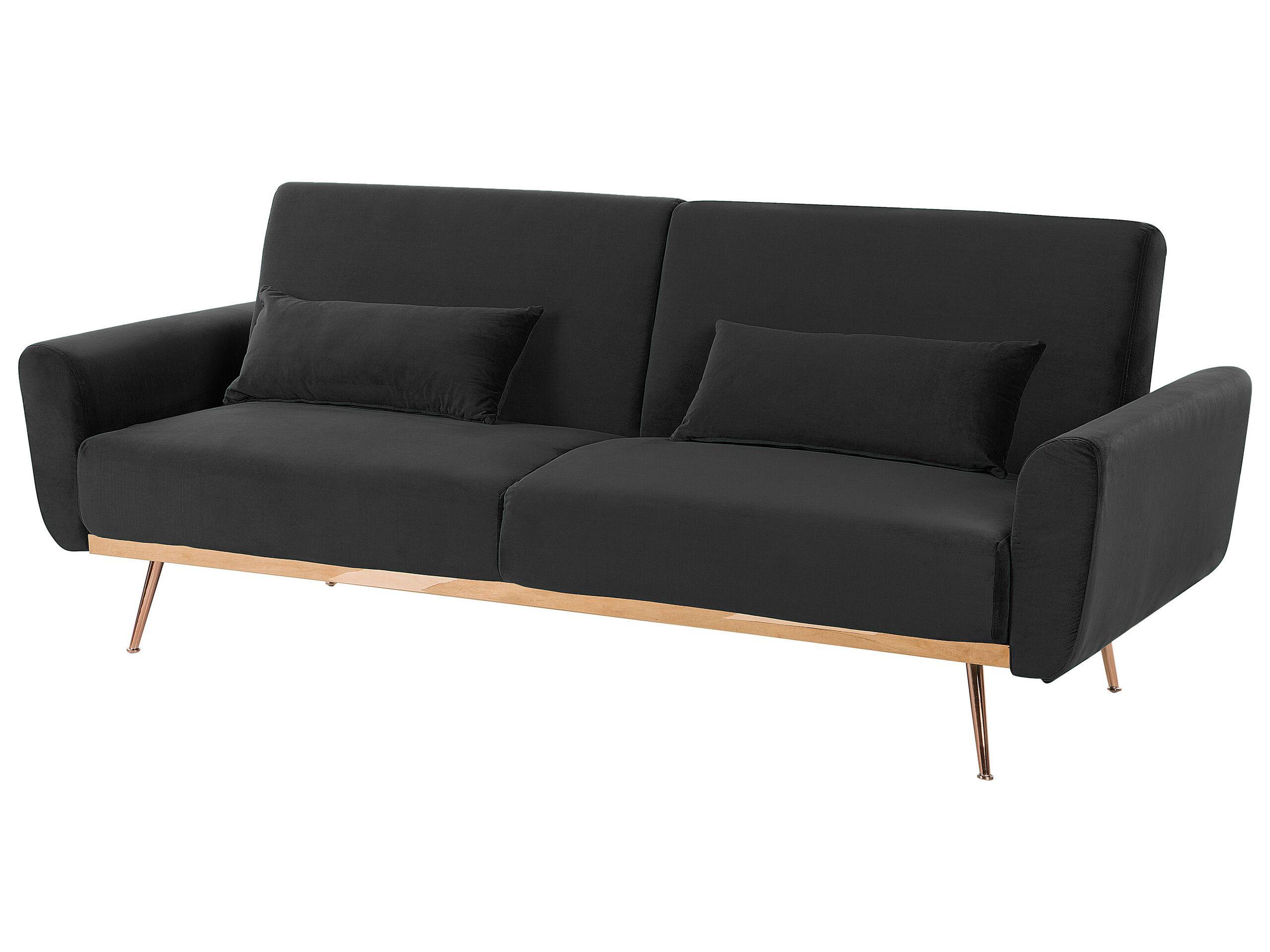 Beliani 3 Sitzer Sofa aus Samtstoff Glamourös EINA  