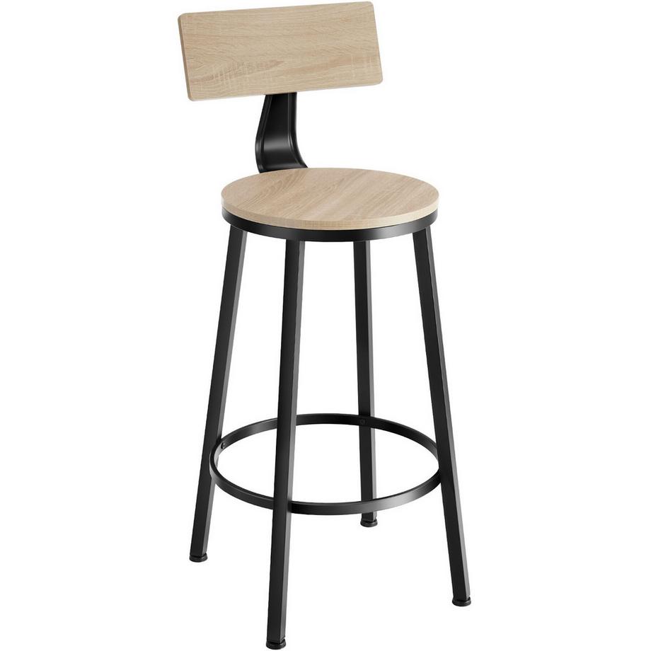 Tectake Lot de tabourets de bar POOLE avec grands dossiers confortables  